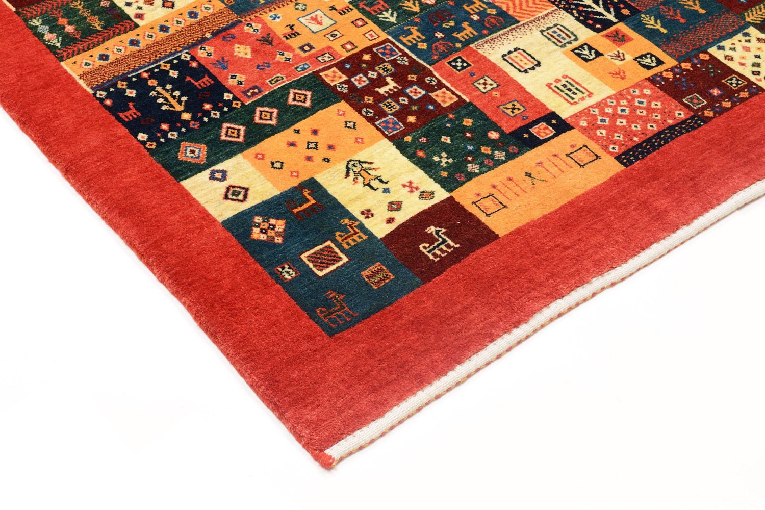 Alfombra Gabbeh - Loribaft Persa - 181 x 118 cm - rojo