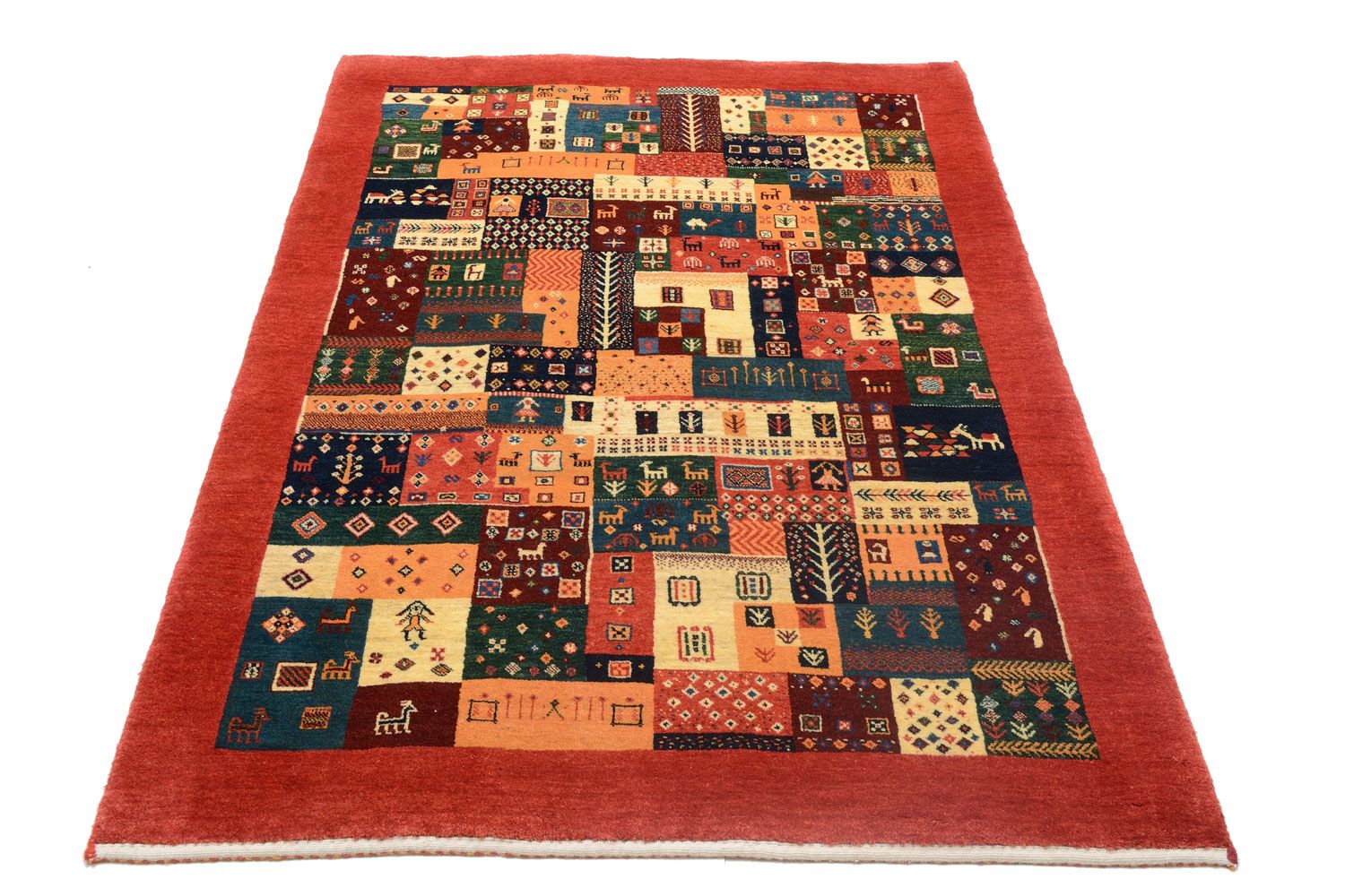 Alfombra Gabbeh - Loribaft Persa - 181 x 118 cm - rojo