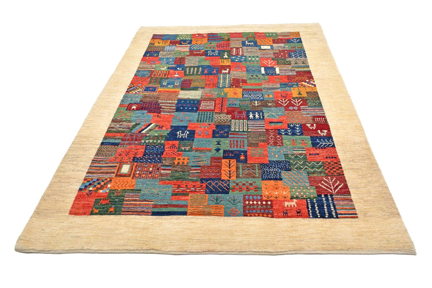 Gabbeh teppe - Loribaft persisk teppe - 249 x 178 cm - flerfarget