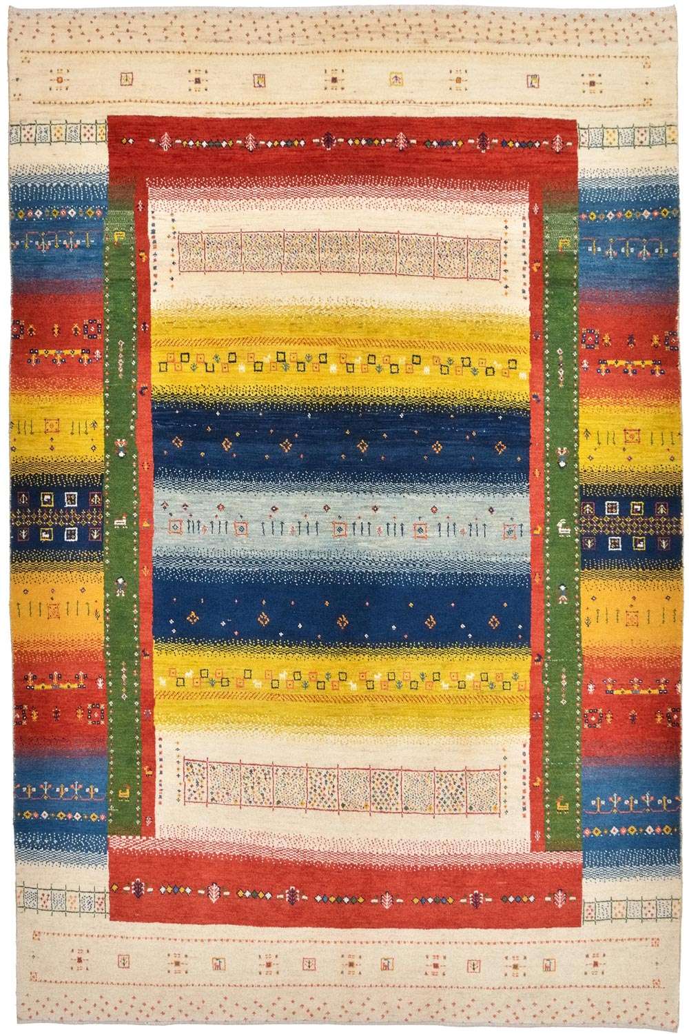 Gabbeh-matta - Loribaft Persian - 225 x 146 cm - flerfärgad