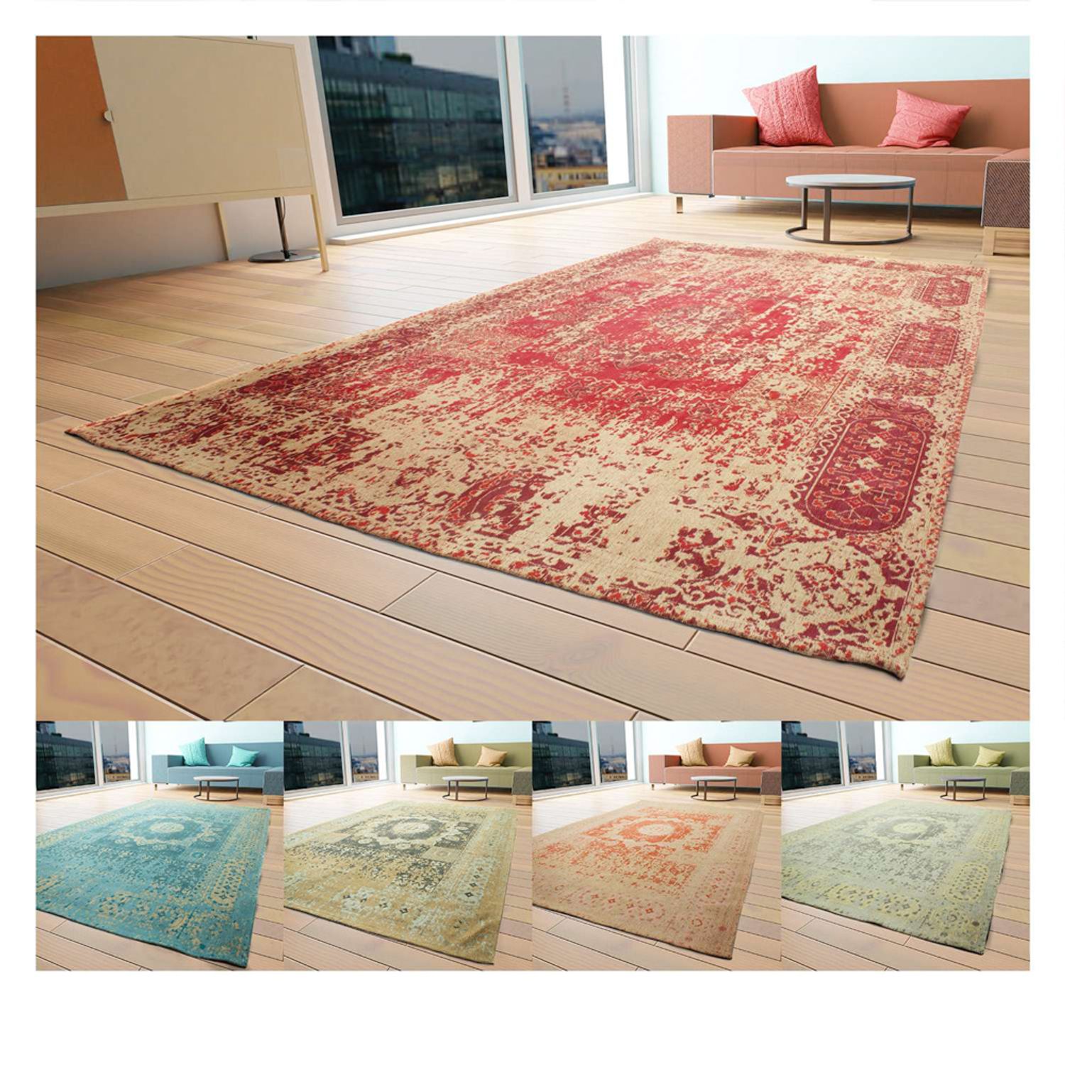 Tapis vintage - Lagune - rectangle