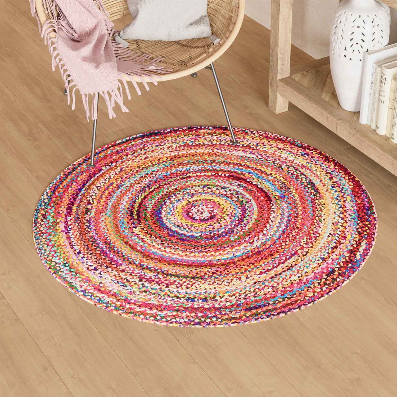 Tapis en sisal - ML-Indigostripy - ronde