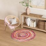 Sisal Rug - ML-Indigostripy - round