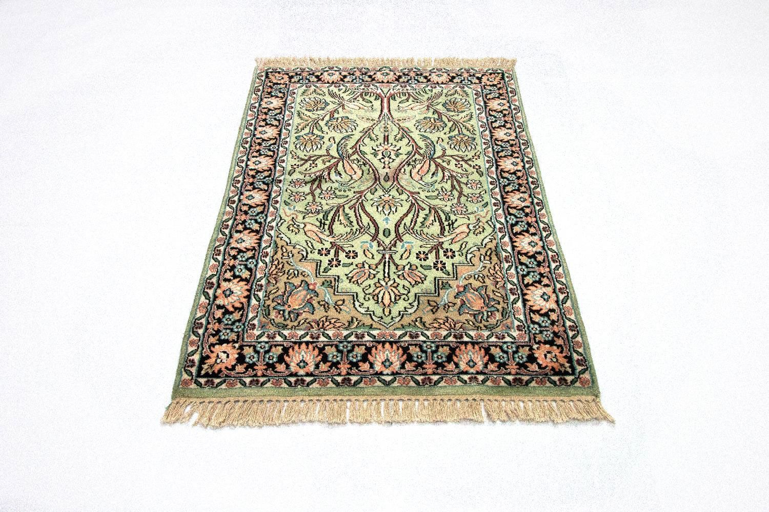 Zijden tapijt - Kashmir Silk - 120 x 77 cm - lichtgroen