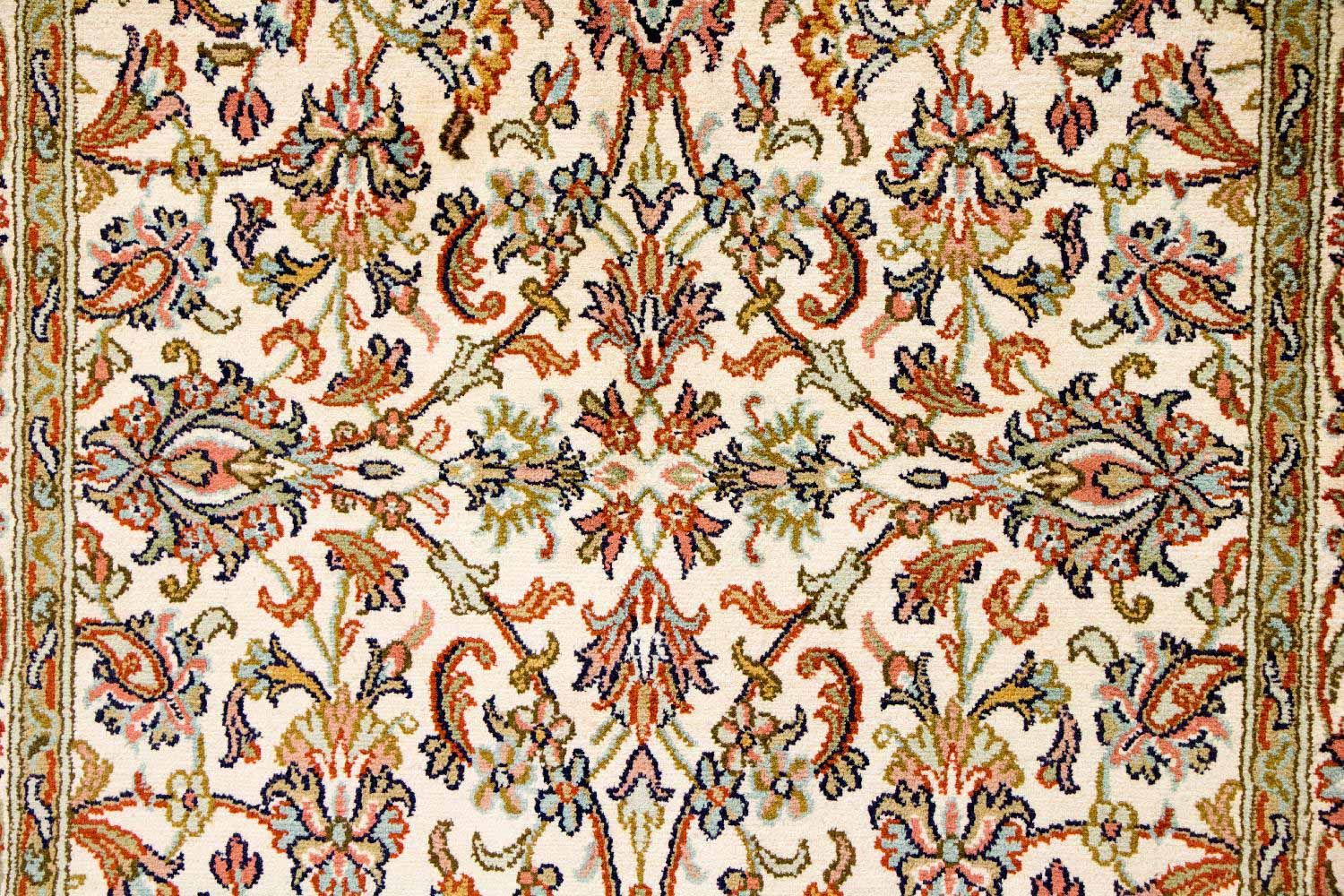 Zijden tapijt - Kashmir Silk - 127 x 74 cm - beige