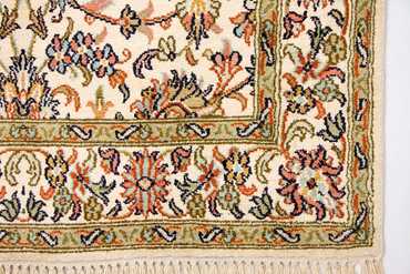 Zijden tapijt - Kashmir Silk - 127 x 74 cm - beige