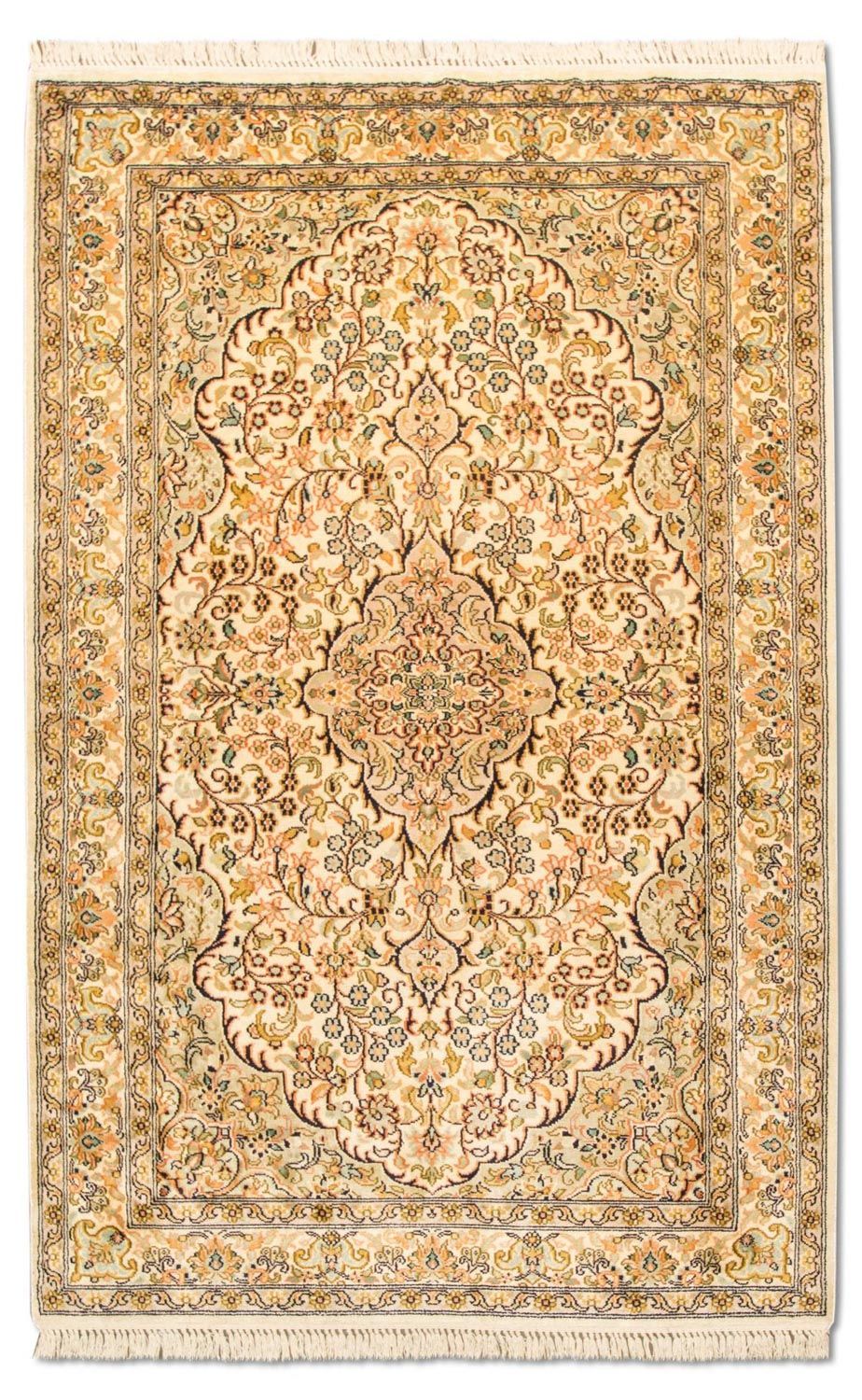 Tapis en soie - Soie du Cachemire - 153 x 94 cm - beige