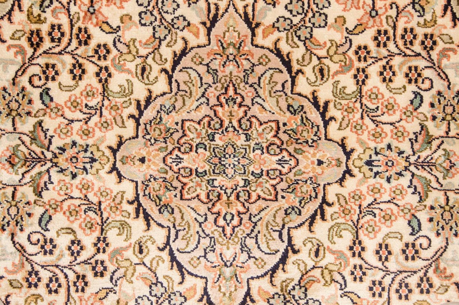 Zijden tapijt - Kashmir Silk - 153 x 94 cm - beige