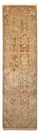 Runner Silk Rug - Kashmir Silk - 270 x 75 cm - multicolored