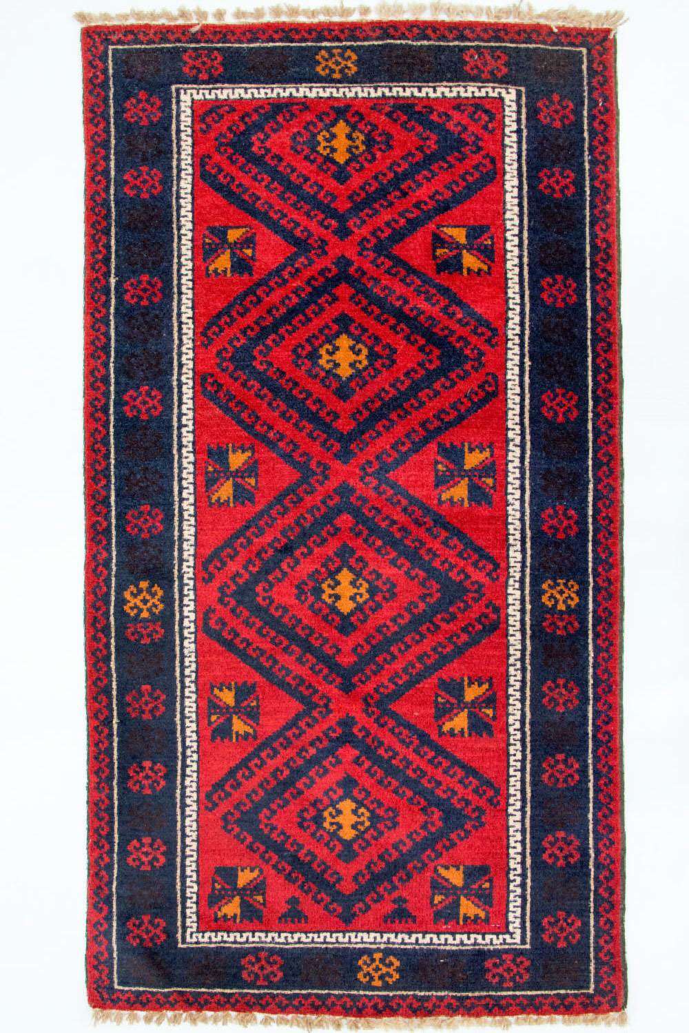 Balutsj-teppe - 135 x 67 cm - rød