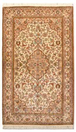 Zijden tapijt - Kashmir Silk - 164 x 94 cm - beige