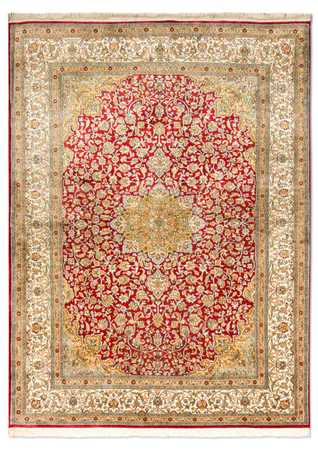 Sidenmatta - Kashmir Silk - 216 x 153 cm - röd