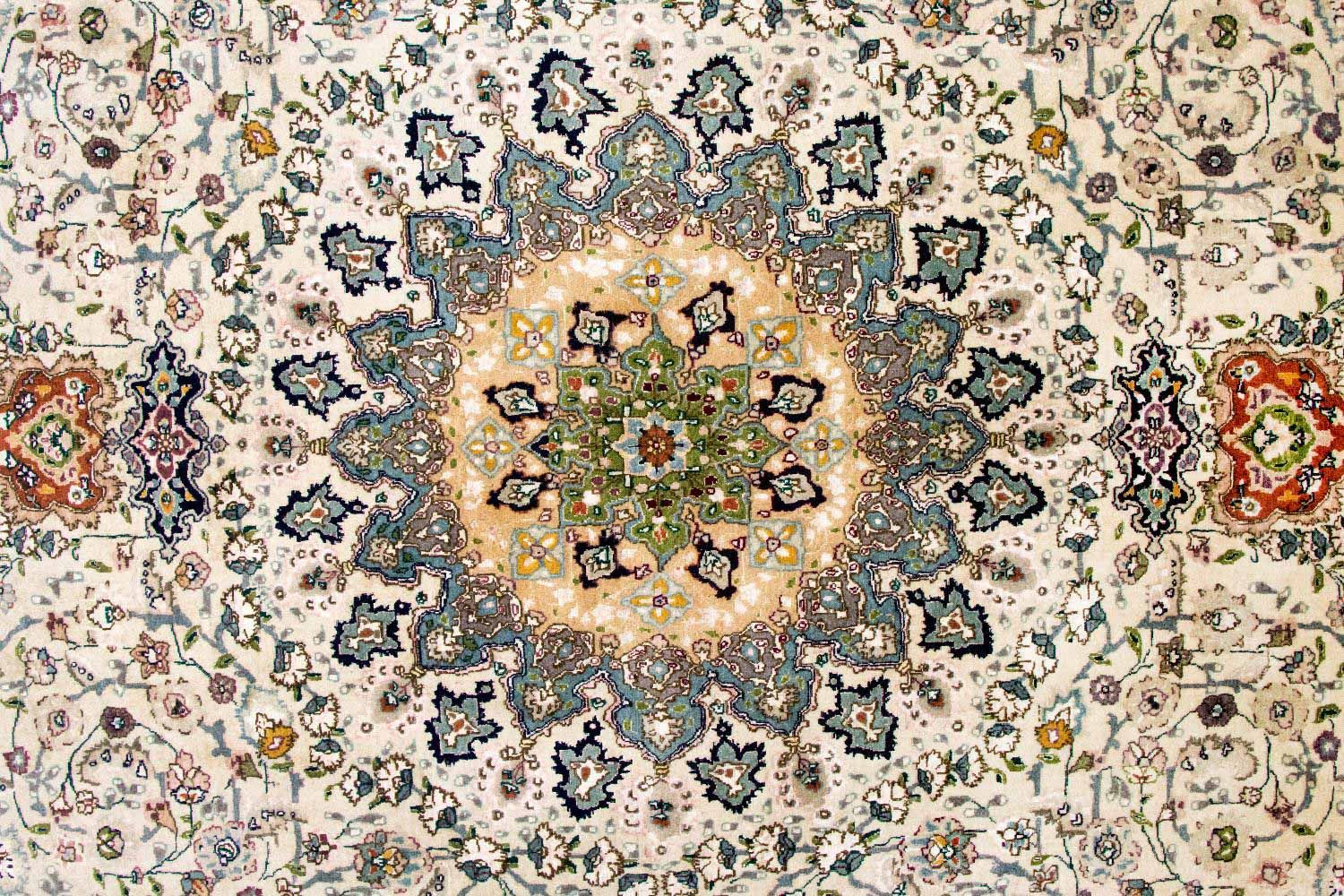 Dywan perski - Tabriz - Królewski - 294 x 198 cm - jasnozielony