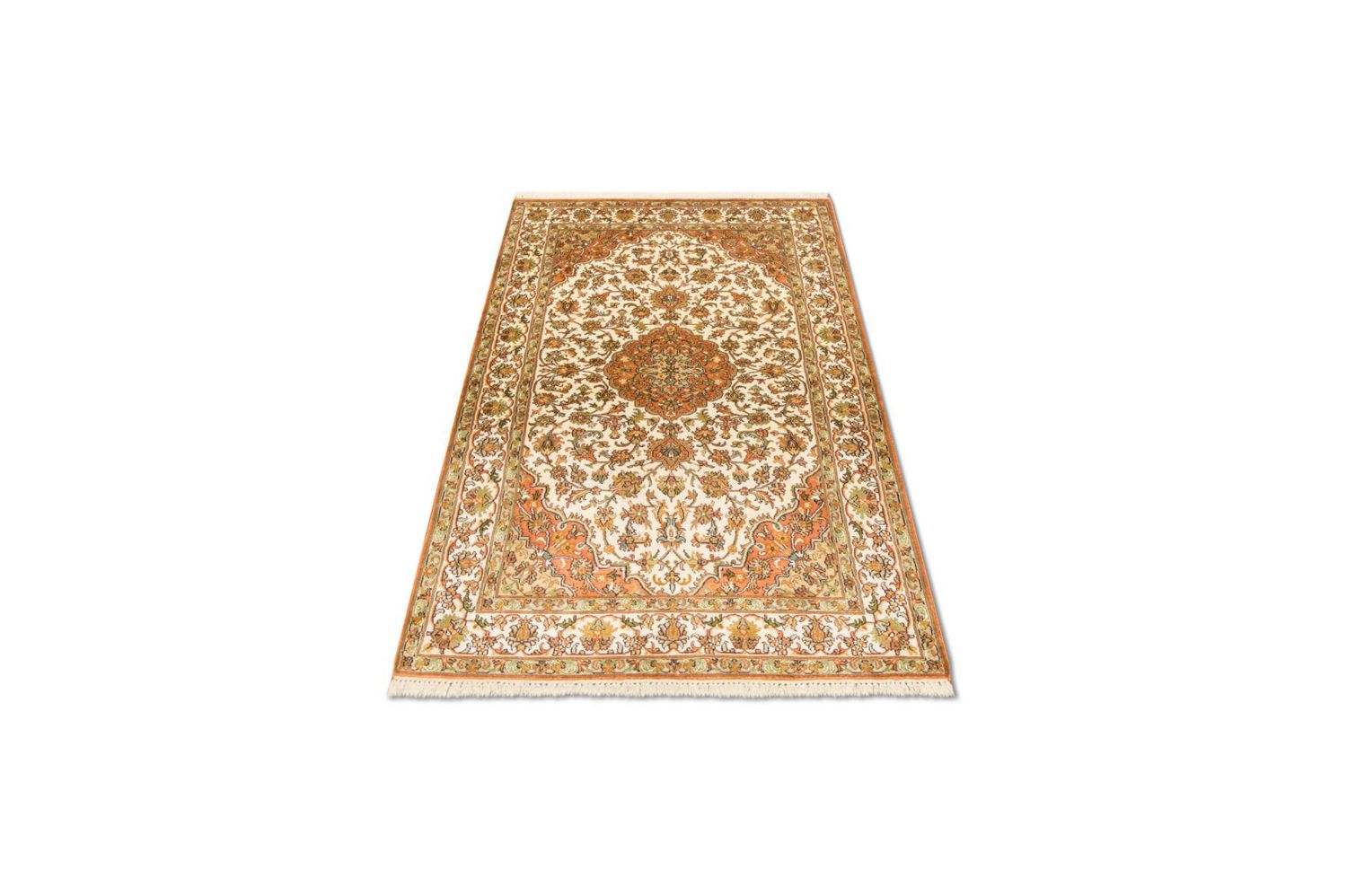 Zijden tapijt - Kashmir Silk - 157 x 90 cm - beige