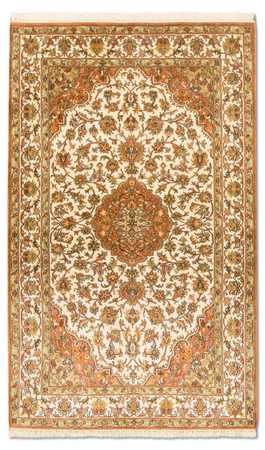 Zijden tapijt - Kashmir Silk - 157 x 90 cm - beige