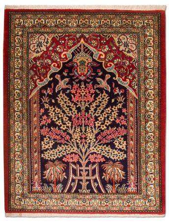 Tapis persan - Ghom - 108 x 82 cm - bleu