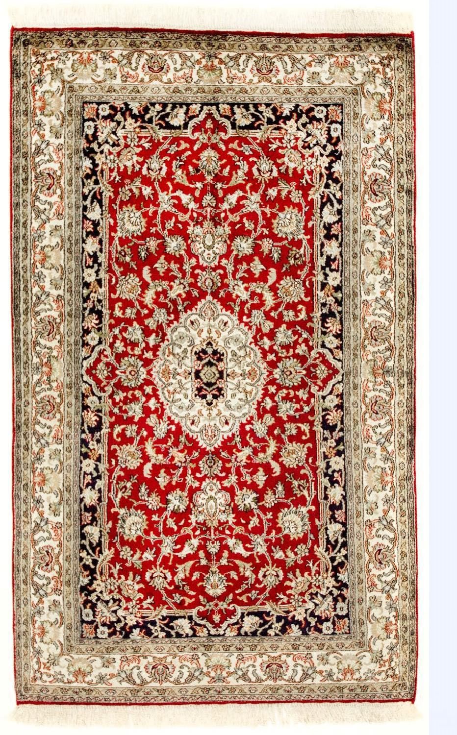 Silk Rug - Kashmir Silk - 158 x 93 cm - red