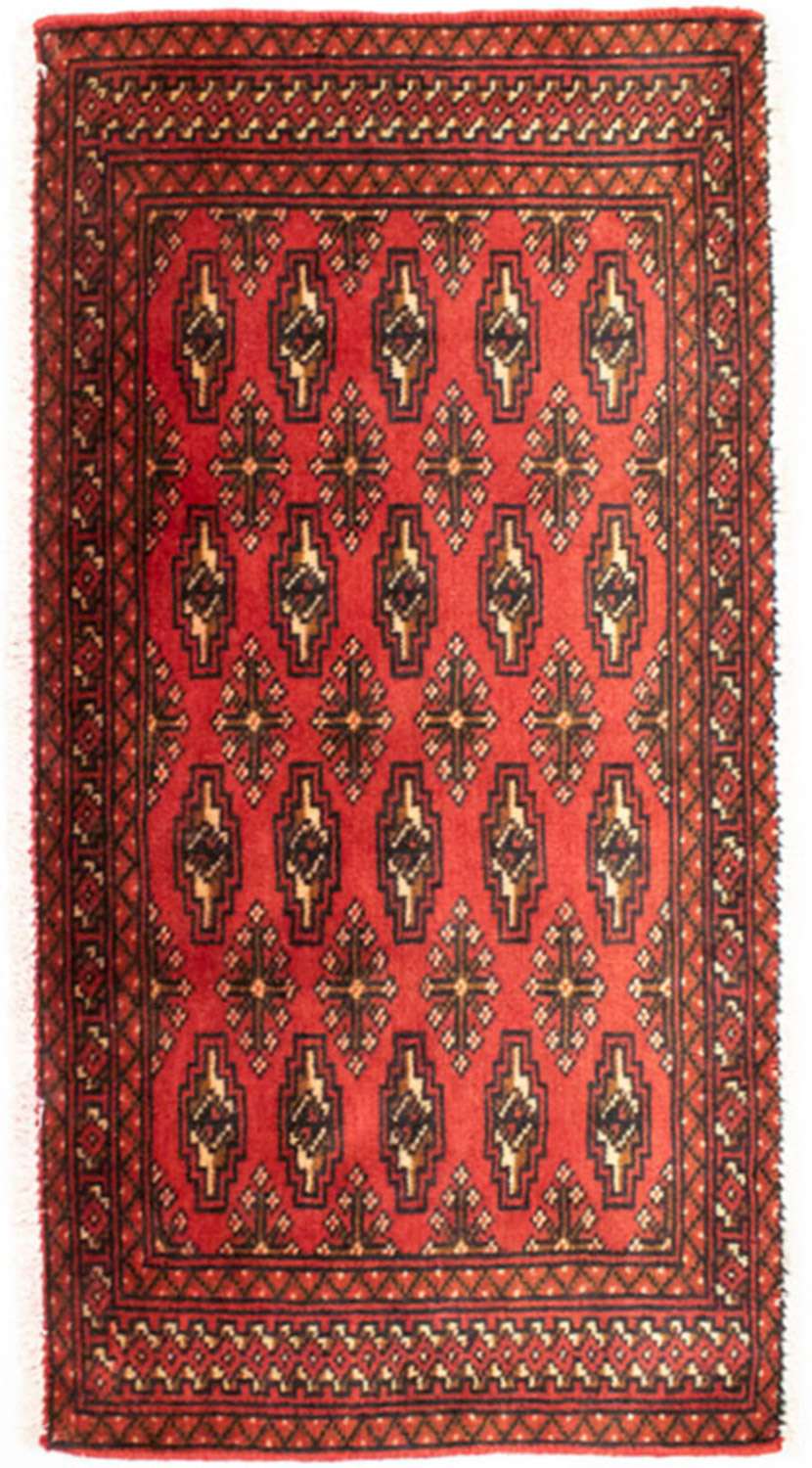 Løper Turkaman teppe - 100 x 50 cm - rød