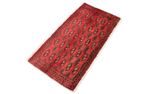 Loper Turkaman tapijt - 100 x 50 cm - rood