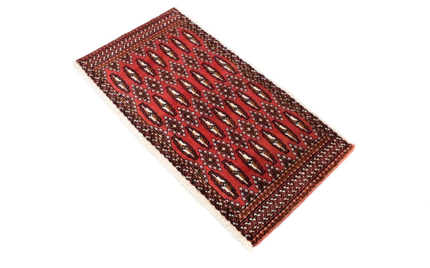 Løber Turkaman-tæppe - 100 x 50 cm - rød