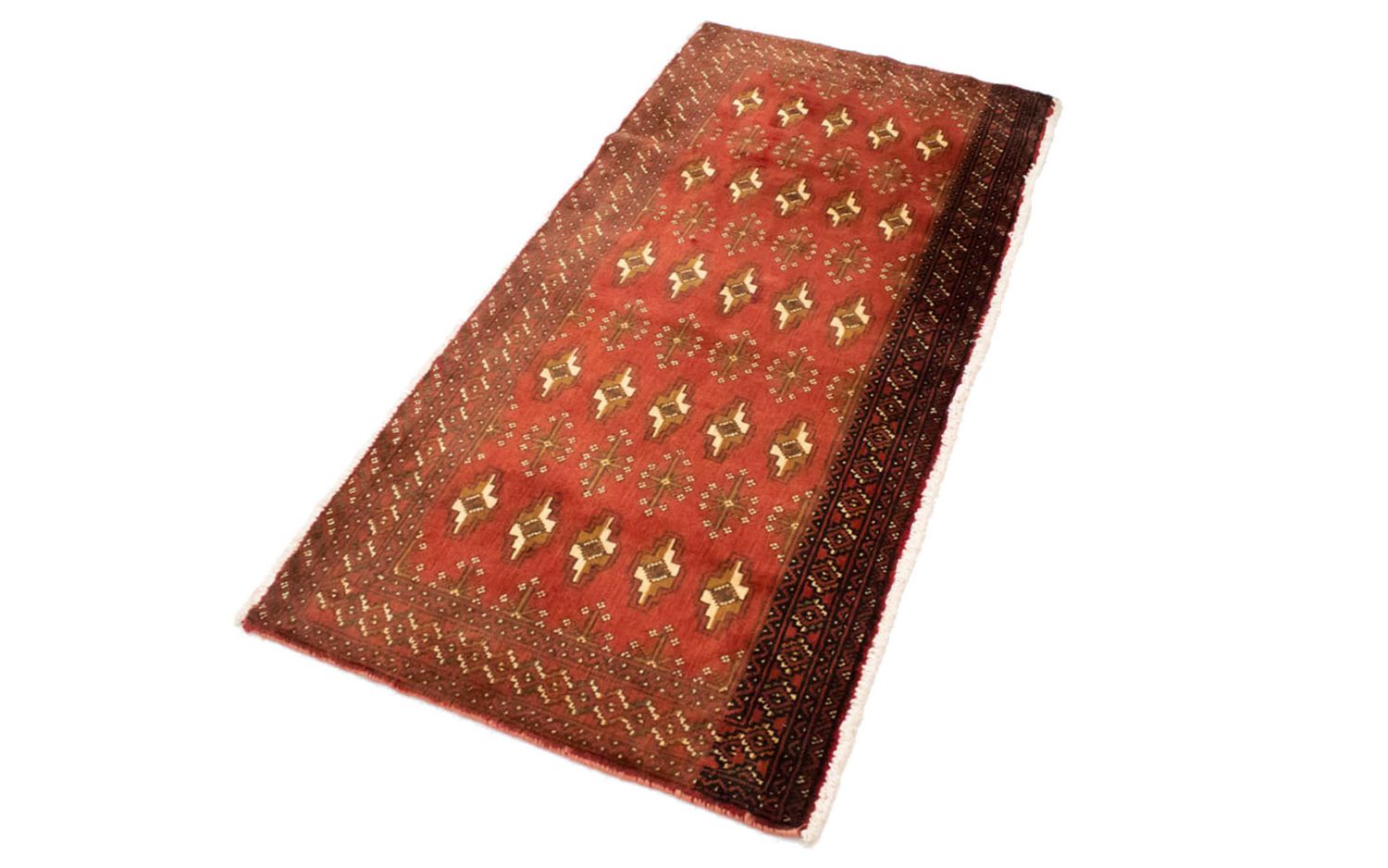 Tapis Turkaman - 130 x 60 cm - rouille