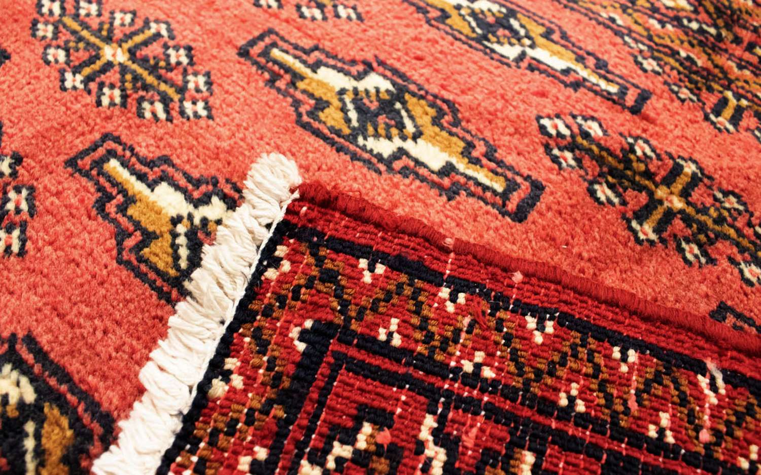 Turkaman-matta - 130 x 60 cm - röd