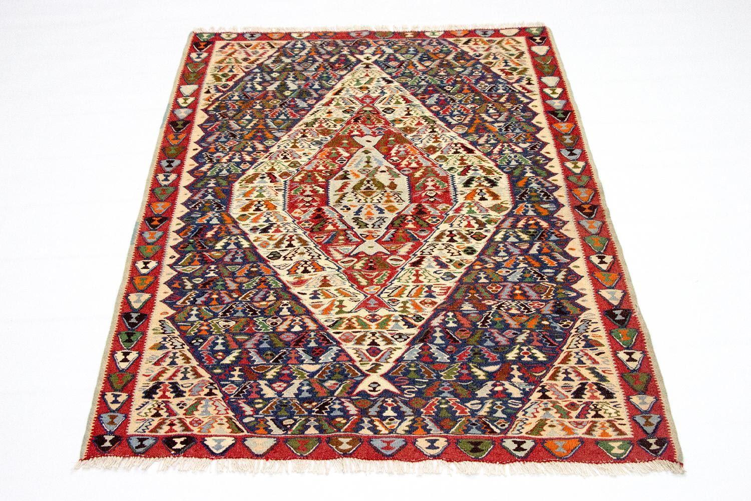 Kelim Rug - Old - 153 x 119 cm - blue