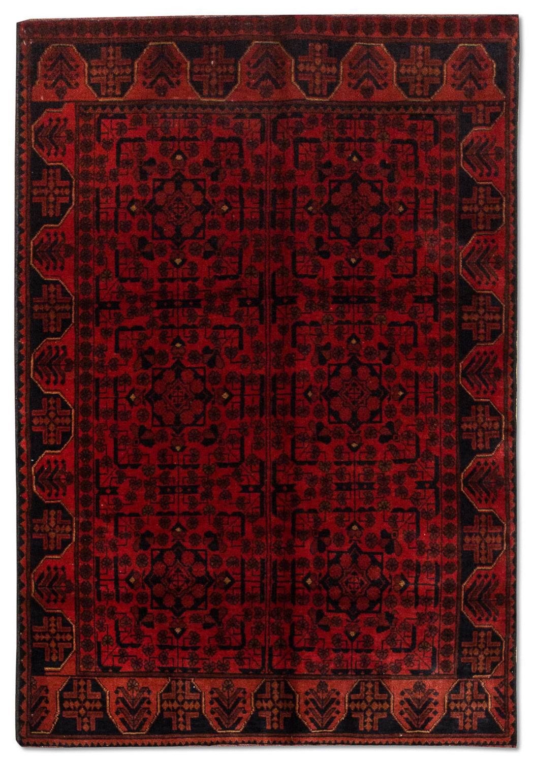 Alfombra afgana - Kunduz - 189 x 116 cm - rojo