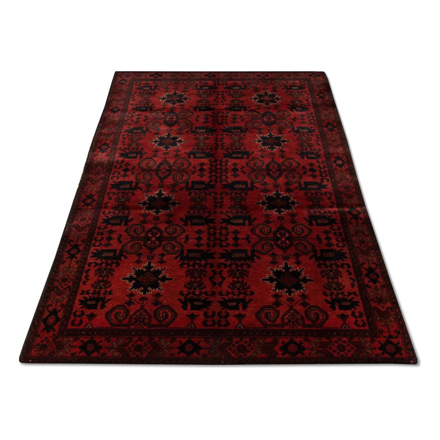 Alfombra afgana - Kunduz - 188 x 118 cm - rojo