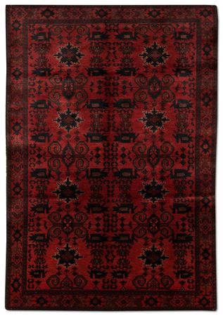 Alfombra afgana - Kunduz - 188 x 118 cm - rojo