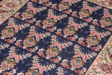 Perzisch tapijt - Tabriz - Royal - 137 x 103 cm - donkerblauw