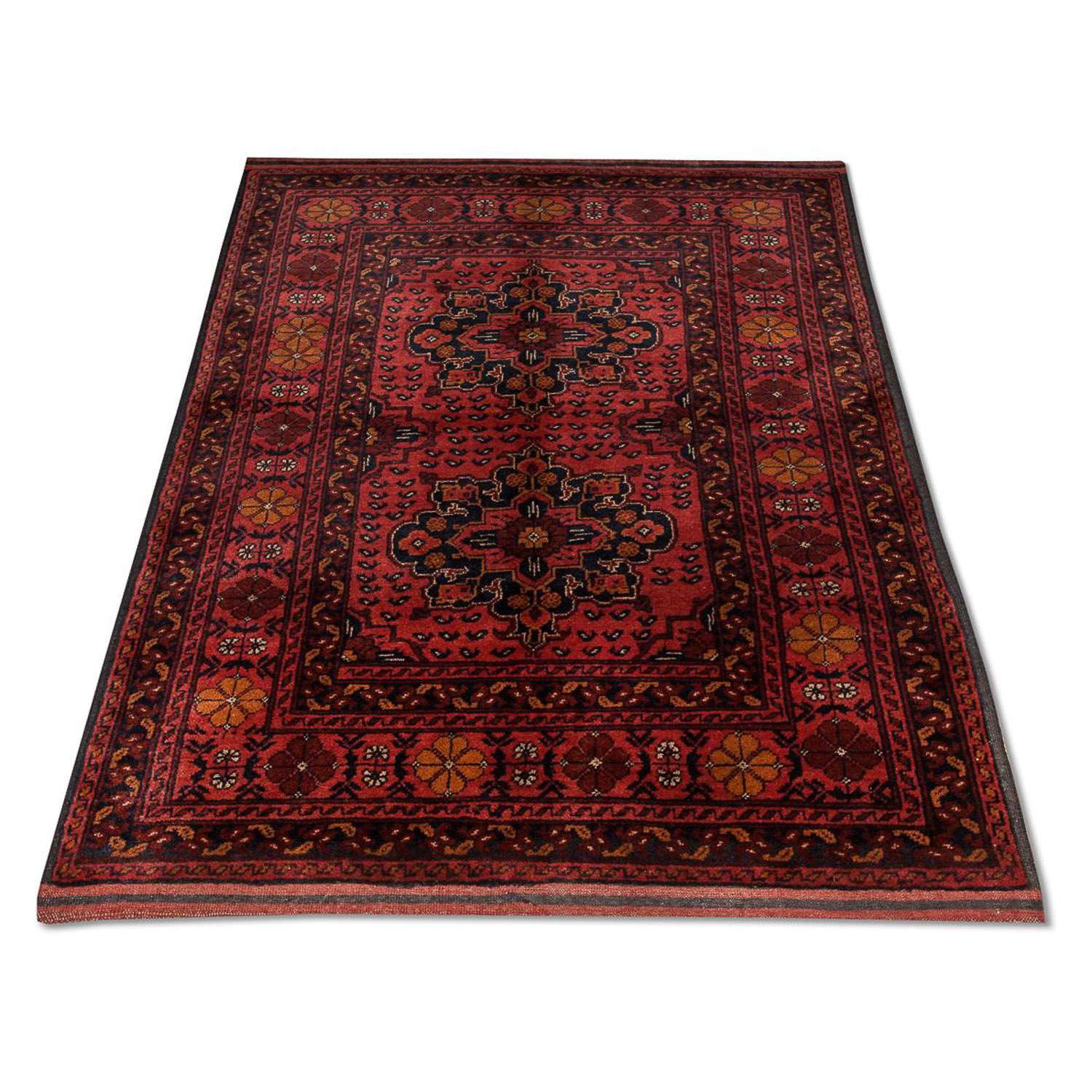 Afghaans tapijt - Kunduz - 138 x 96 cm - rood