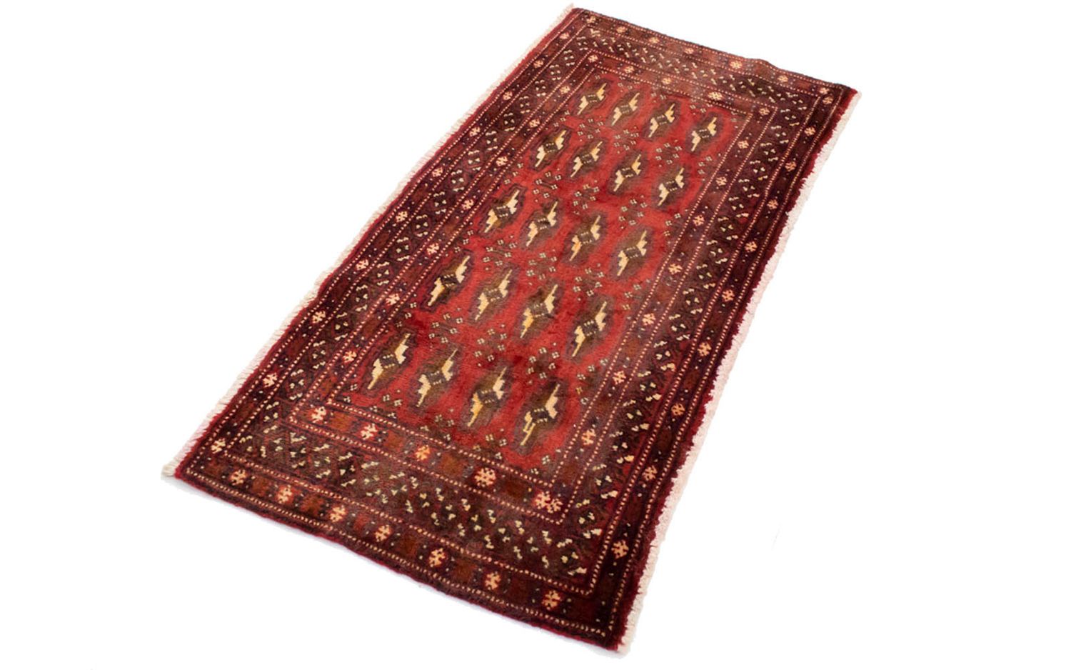 Alfombra Turkaman - 130 x 60 cm - rojo