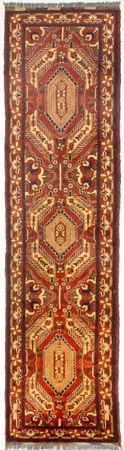 Tapis de couloir Tapis afghan - Hatschlu - 307 x 83 cm - rouge