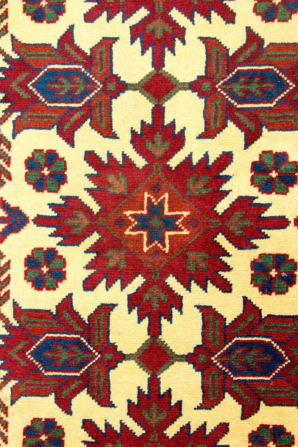 Tapis de couloir Tapis afghan - Hatschlu - 304 x 80 cm - rouge