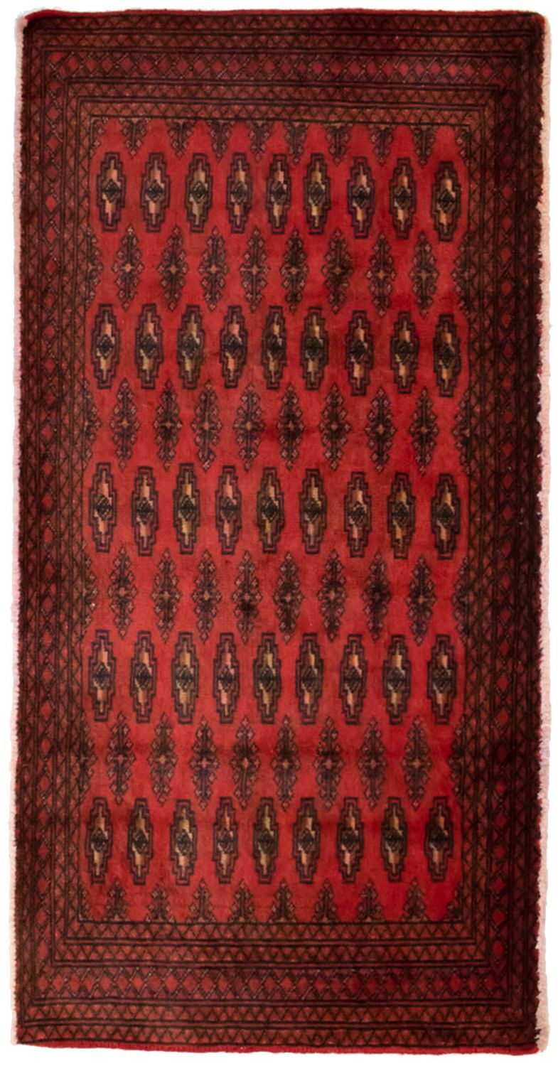 Turkaman tapijt - 130 x 60 cm - rood