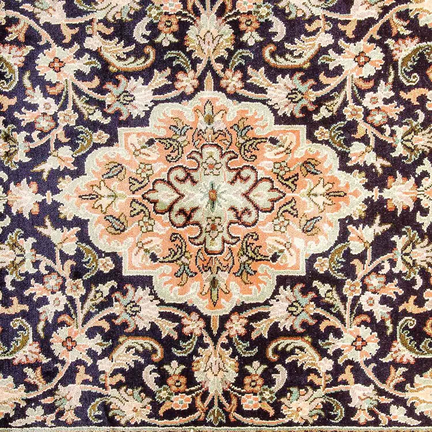 Silketæppe - Kashmir Silk - 156 x 95 cm - mørkeblå