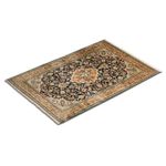 Tapis en soie - Soie du Cachemire - 156 x 95 cm - bleu foncé