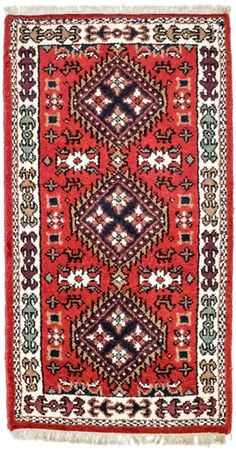 Alfombra oriental - 160 x 90 cm - rojo