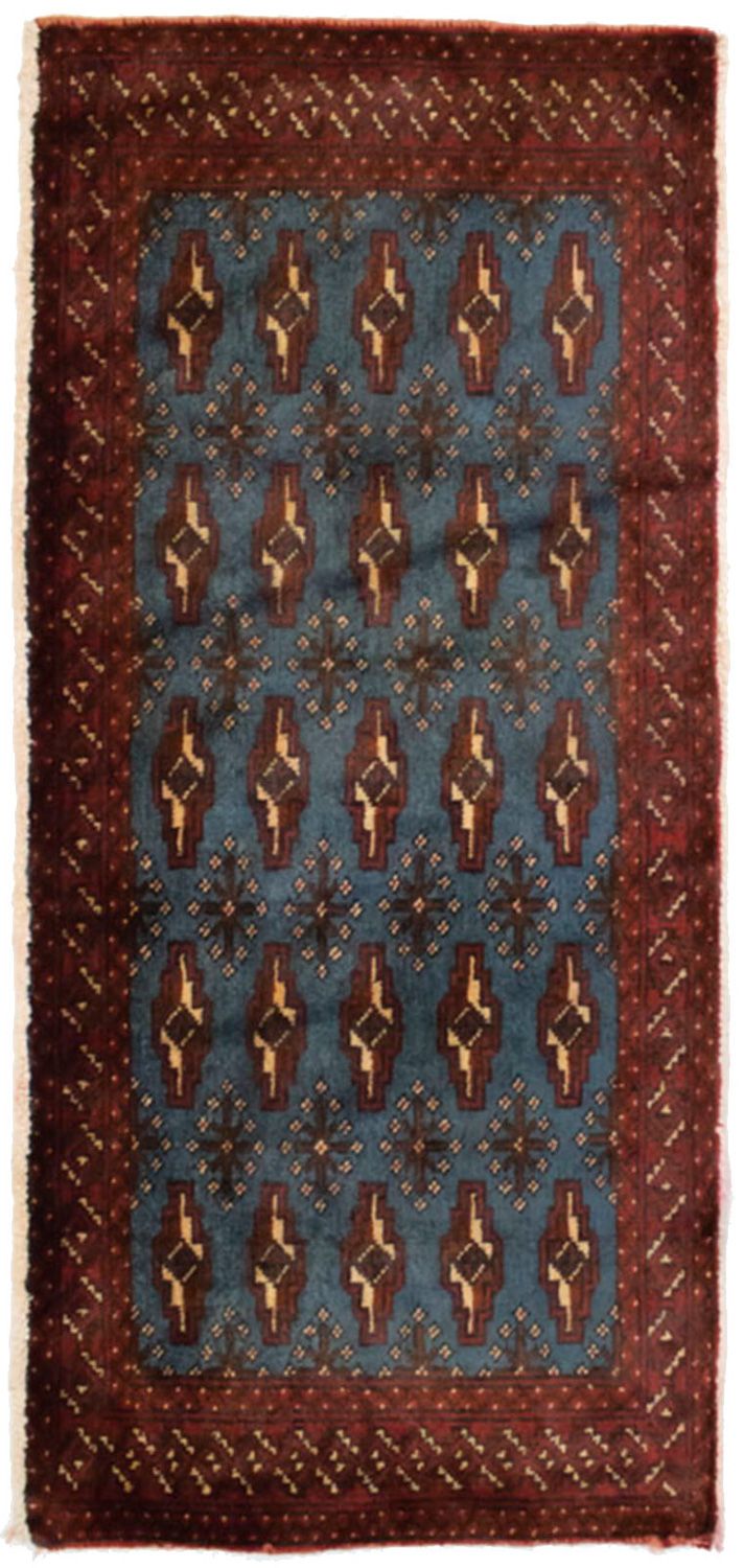 Turkaman tapijt - 130 x 60 cm - blauw