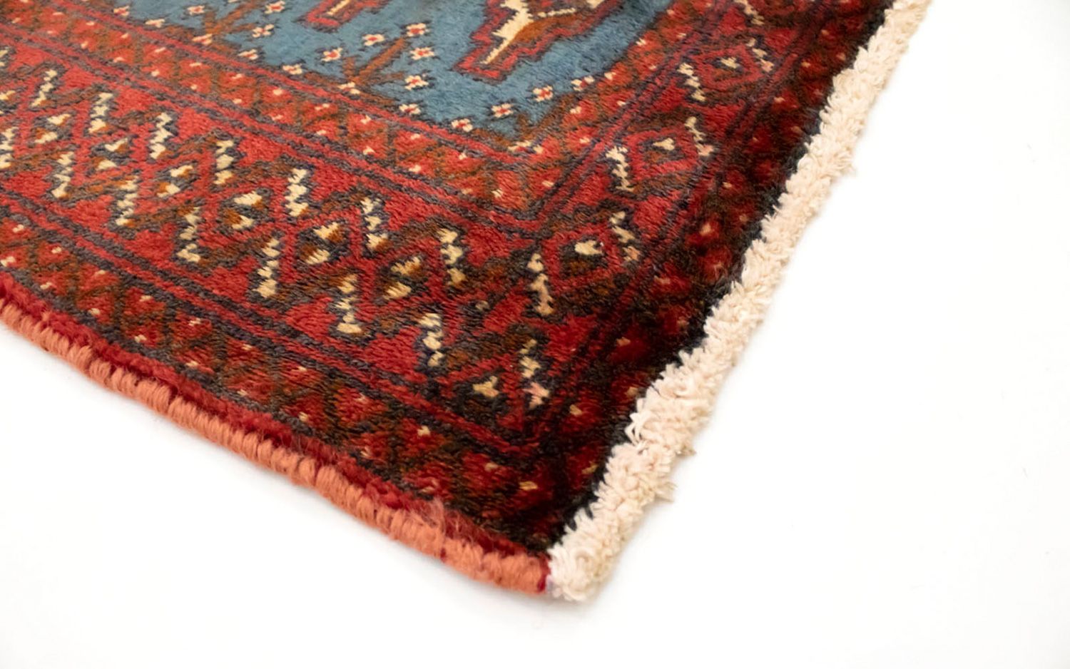 Tapis Turkaman - 130 x 60 cm - bleu