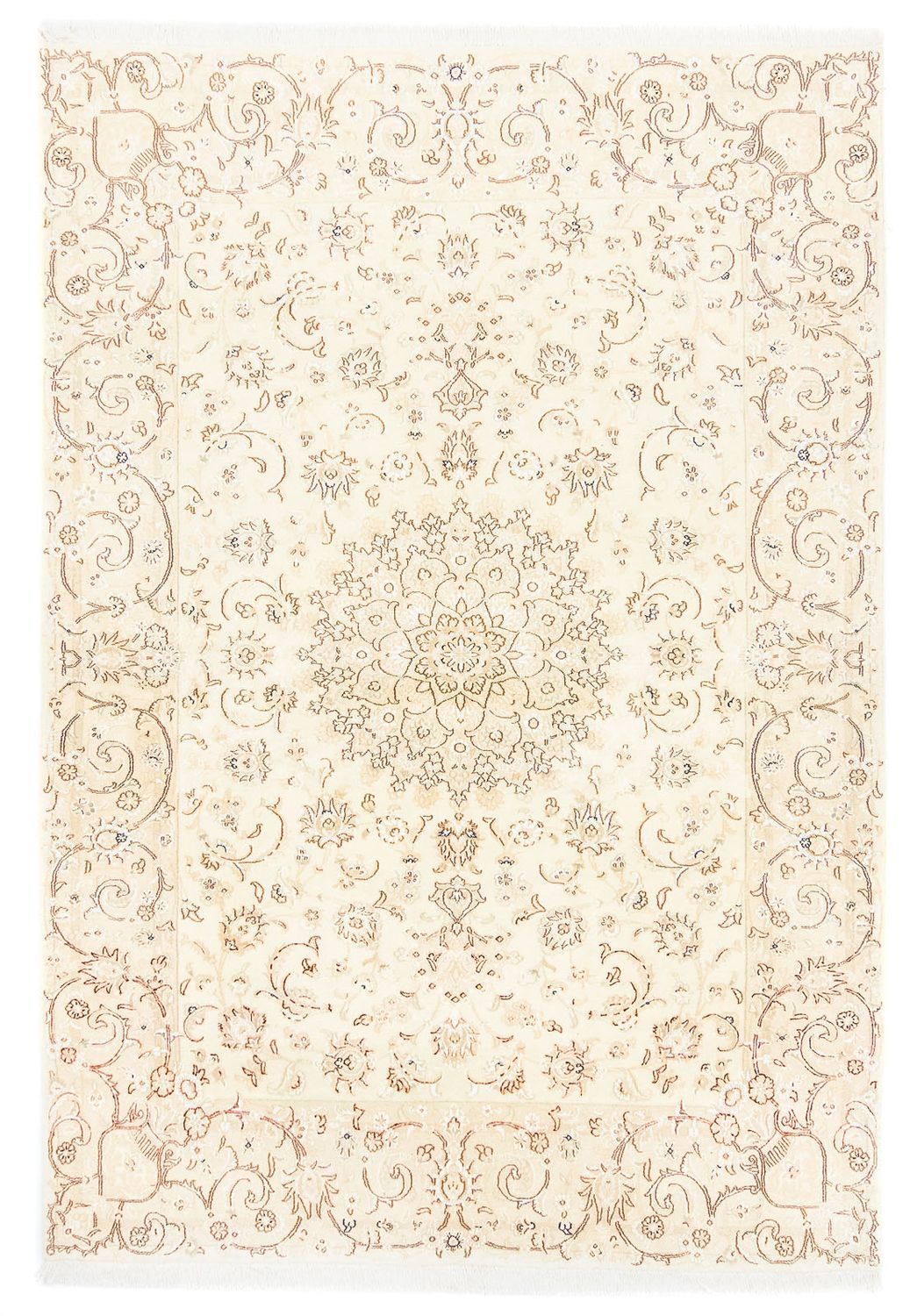 Perzisch tapijt - Nain - Koninklijk - 242 x 168 cm - beige