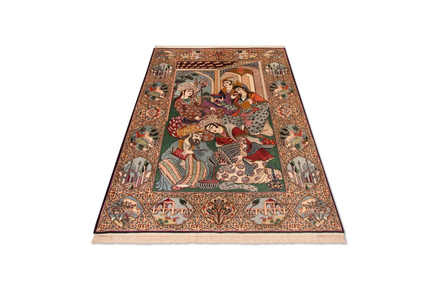 Dywan perski - Isfahan - Premium - 165 x 110 cm - wielokolorowy