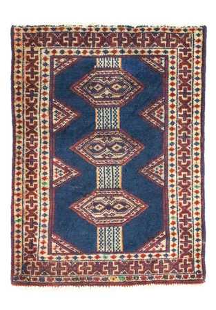 Alfombra Turkaman - 83 x 63 cm - azul