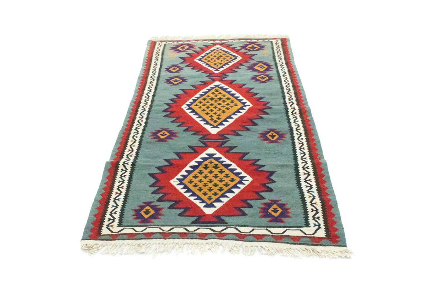 Alfombra Kelim - Antigua - 200 x 106 cm - verde