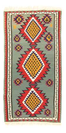 Tapis Kelim - Vieux - 200 x 106 cm - vert