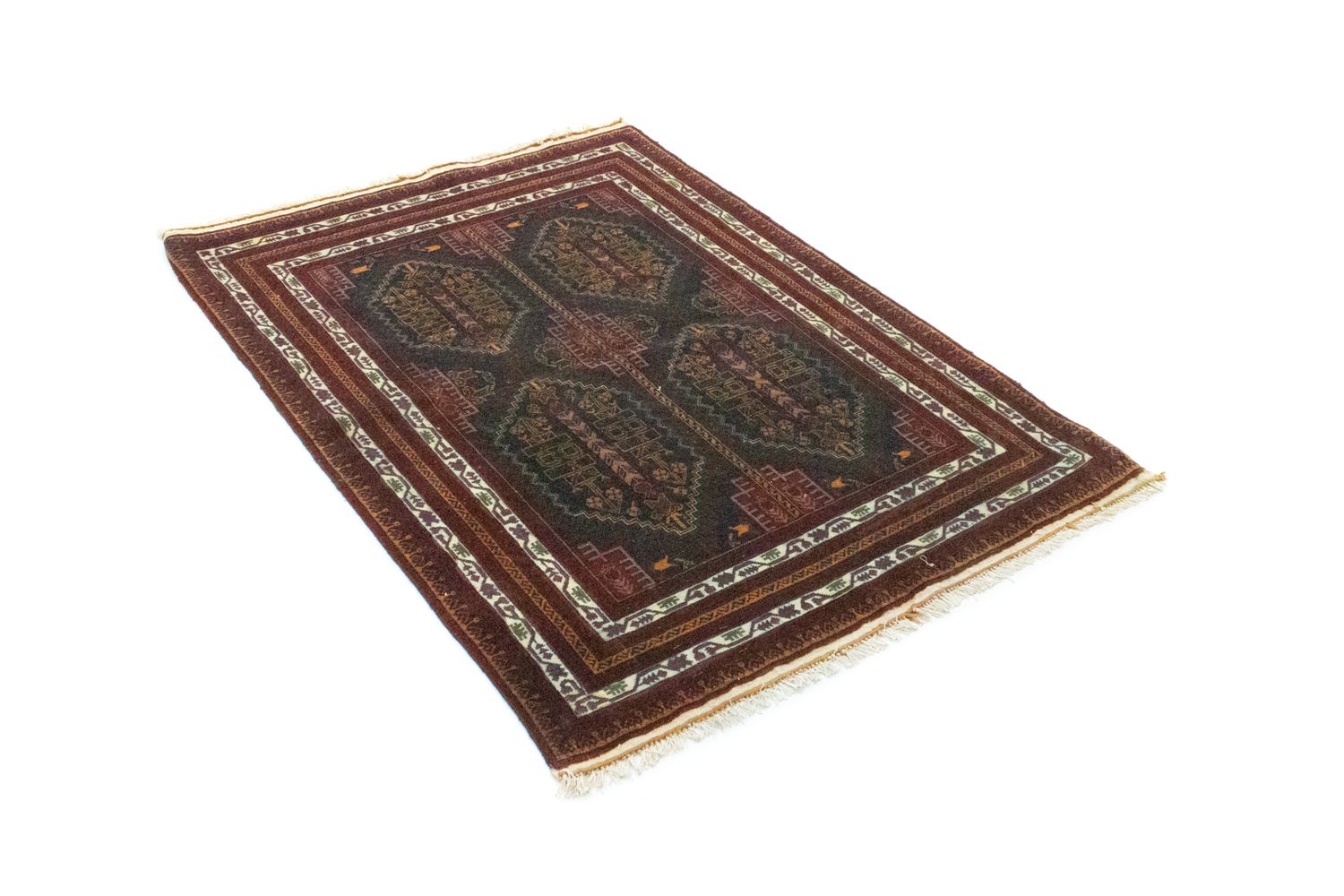 Tapis afghan - 140 x 100 cm - bleu