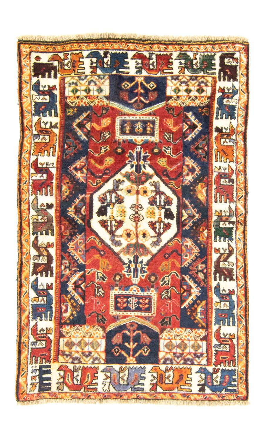 Alfombra persa - Nómada - 146 x 91 cm - rojo