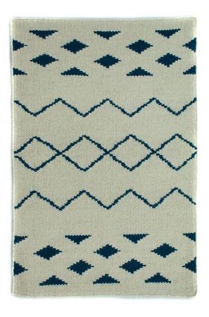 Kelim tapijt - Trendy - 95 x 62 cm - blauw