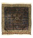 Tapis afghan carré  - 80 x 80 cm - bleu